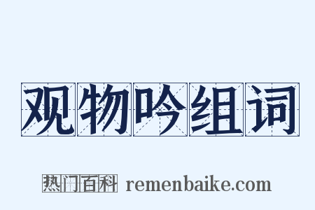 观物吟组词是什么意思的图片